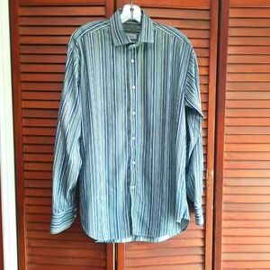 Thomas Dean Striped Men's Button Down Shirt